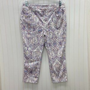 Chico's Womens Slim Leg Crop Floral Print Size 10 P